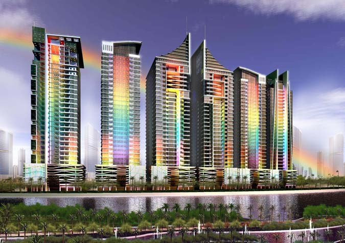 Rainbow Towers in Ajman