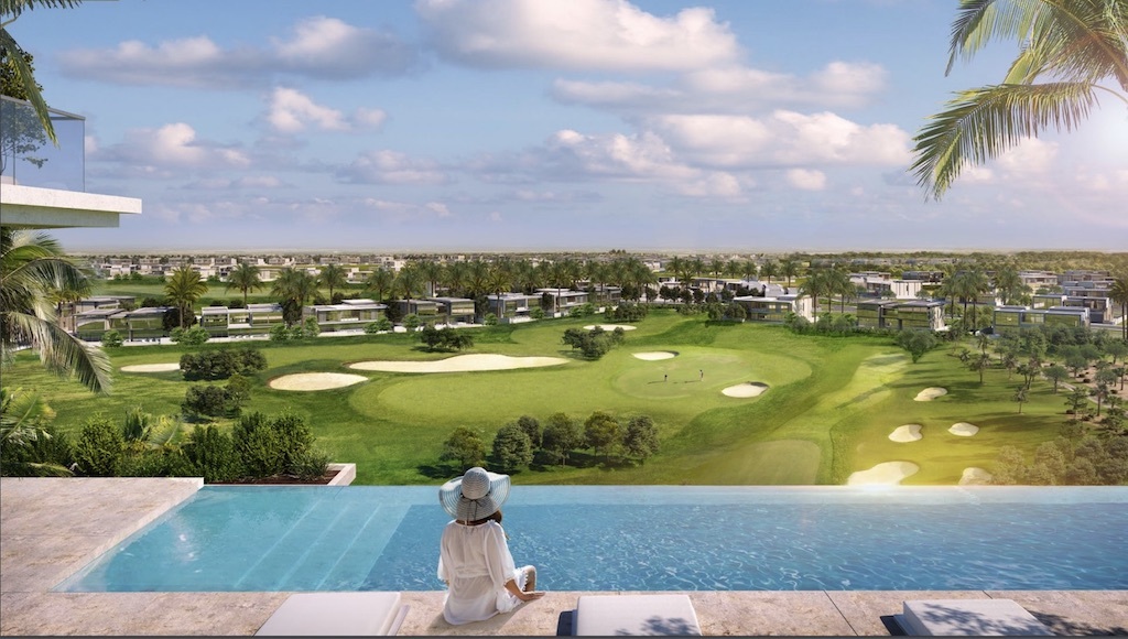 Golf Suites in Dubai location on the map, prices and phases Korter