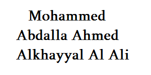 Mohammed Abdalla Ahmed Alkhayyal Al Ali