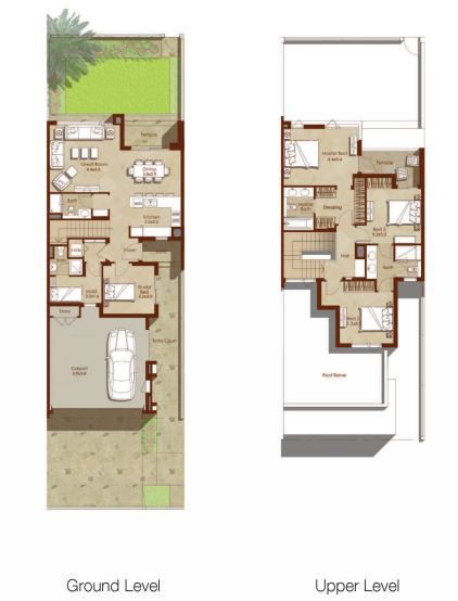 Floor plan of a Townhouses 4BR, 2387 ft2 in Maple at Dubai Hills Estate, Dubai