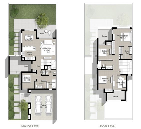 Floor plan of a Townhouses 5BR, 2726 ft2 in Maple at Dubai Hills Estate, Dubai