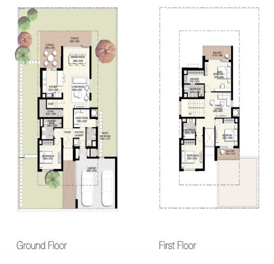 Floor plan of a Villas 4BR, 2957 ft2 in Golf Links Villas, Dubai