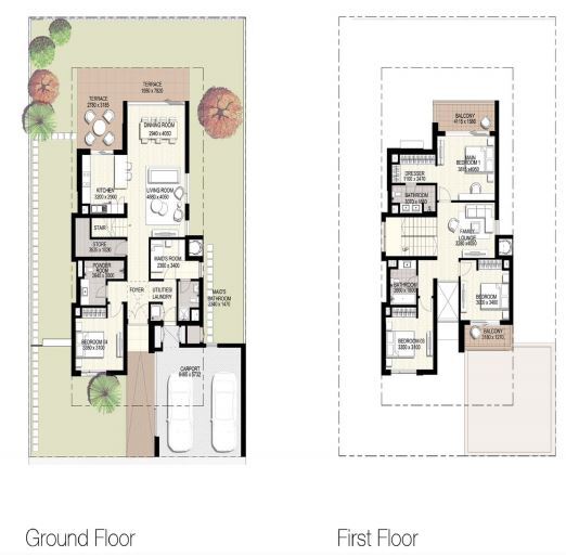 Floor plan of a Villas 4BR, 2957 ft2 in Golf Links Villas, Dubai
