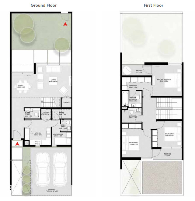 Planning of the apartment Townhouses 3BR, 2125 ft2 in Sendian, Sharjah
