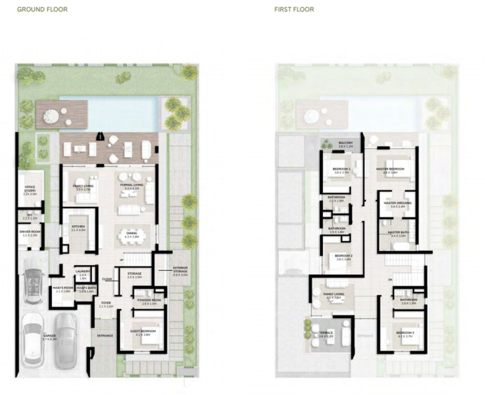 Planning of the apartment Villas 5BR, 4416 ft2 in Tilal Al Ghaf Residences, Dubai