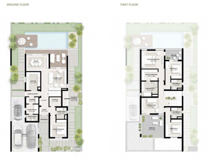Planning of the apartment Villas 4BR, 3736 ft2 in Tilal Al Ghaf Residences, Dubai