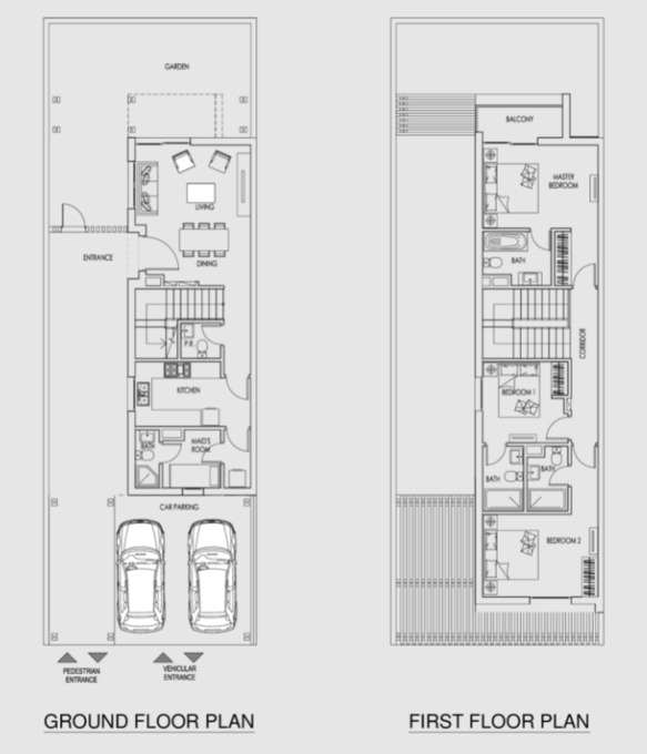 Planning of the apartment Villas 3BR, 1790 ft2 in Sanctnary, Dubai