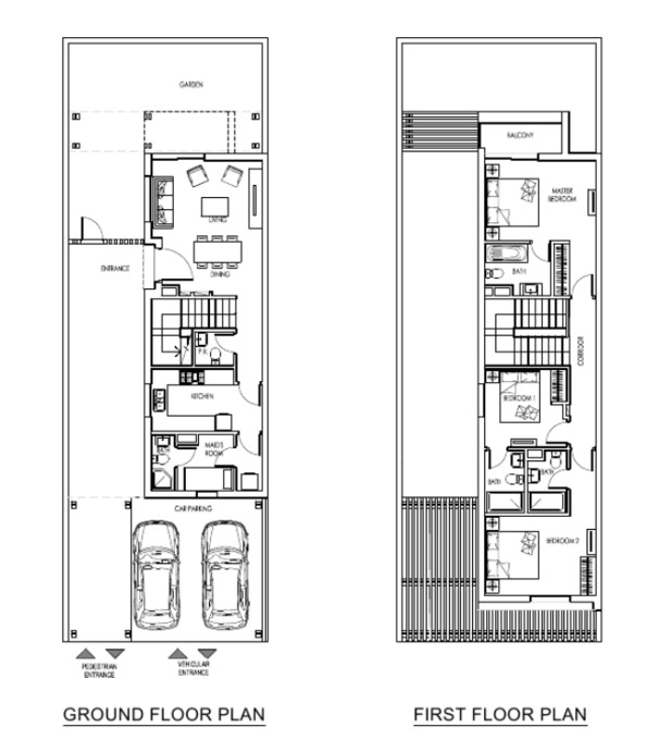 Planning of the apartment Villas 3BR, 1768 ft2 in Odora, Dubai