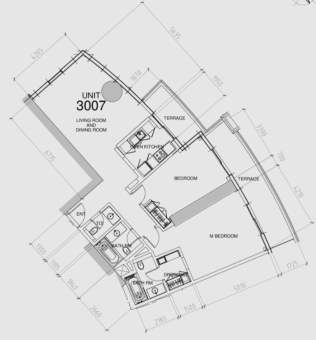 Planning of the apartment 2BR, 1515 ft2 in Damac Towers, Dubai