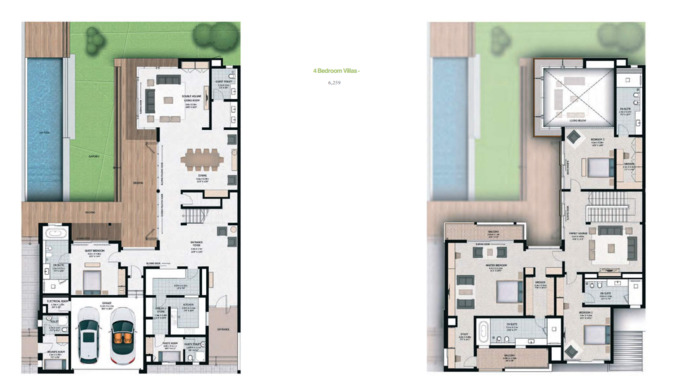 Floor plan of a 4BR, 6259 ft2 in Sobha Hartland Villas, Dubai