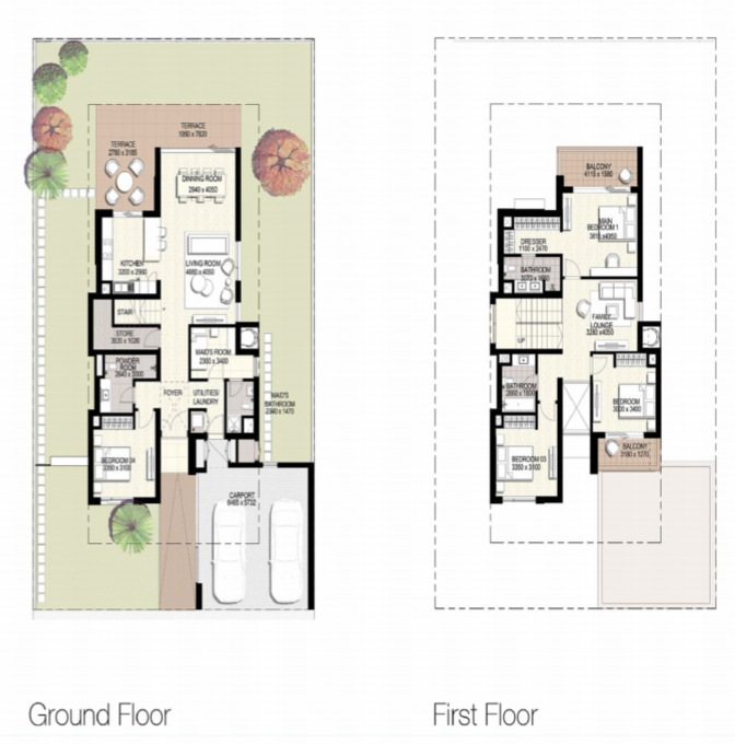 Planning of the apartment Villas 4BR, 2957 ft2 in Expo Golf Villas, Dubai
