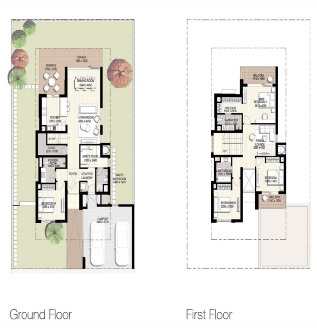 Planning of the apartment Villas 4BR, 2957 ft2 in Expo Golf Villas, Dubai