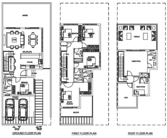 Floor plan of a Villa 5BR, 3683 ft2 in Greenwoods, Dubai