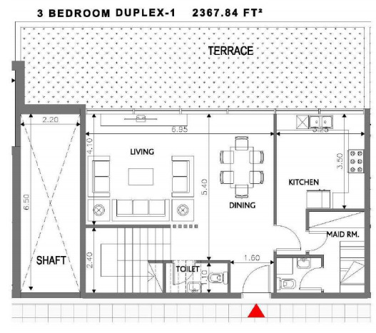 Planning of the apartment Duplexes, 2367.84 ft2 in Soho Square Apartments, Abu Dhabi