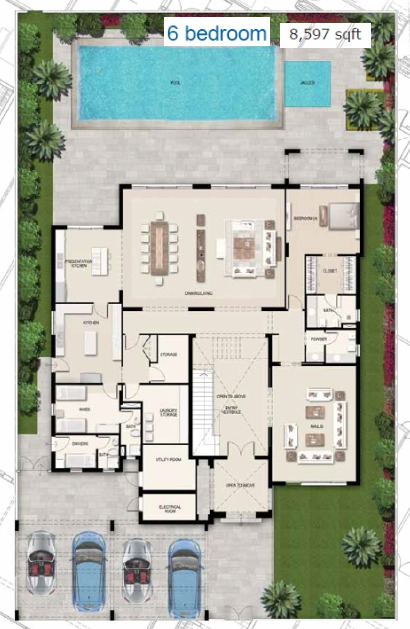 Planning of the apartment Villas, 8597 ft2 in District One Villas, Dubai