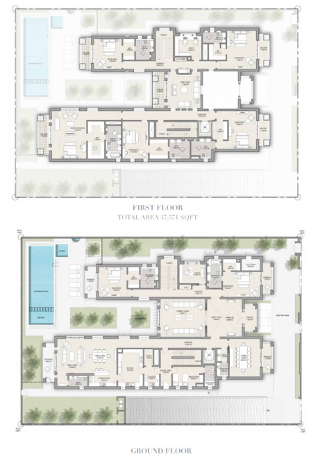Planning of the apartment Villas 7BR, 17571 ft2 in District One Mansions, Dubai