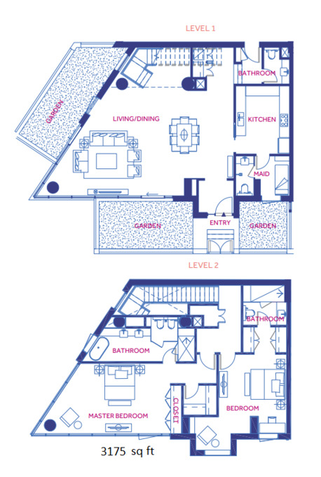 Floor plan of a Townhouses, 3175 ft2 in Mamsha Al Saadiyat Apartments and Townhouses, Abu Dhabi