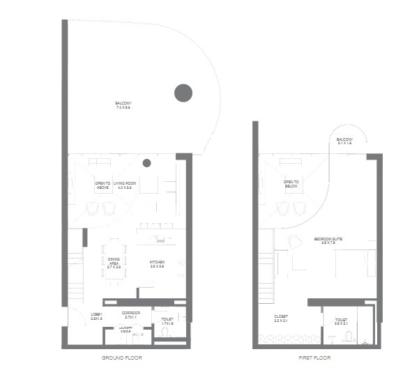 Planning of the apartment 1BR, 1759.6 ft2 in NorthBay Residences, Ras Al Khaimah