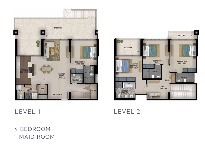 Floor plan of a Duplexes, 2260 ft2 in Oia Residence, Dubai