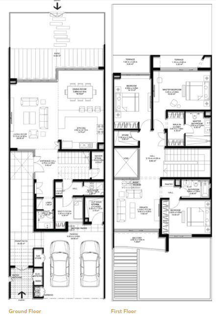 Planning of the apartment Villas 3BR, 3267.81 ft2 in Marbella Villas, Ras Al Khaimah