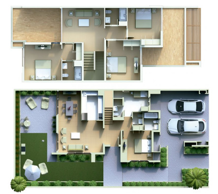 Planning of the apartment Villas 4BR, 3185 ft2 in Cassia Townhouses, Dubai