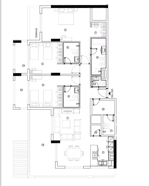 Floor plan of a 3BR, 1702.65 ft2 in Avenue Residence 4, Dubai