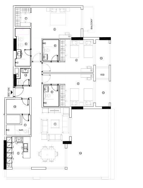 Floor plan of a 3BR, 1693.61 ft2 in Avenue Residence 4, Dubai