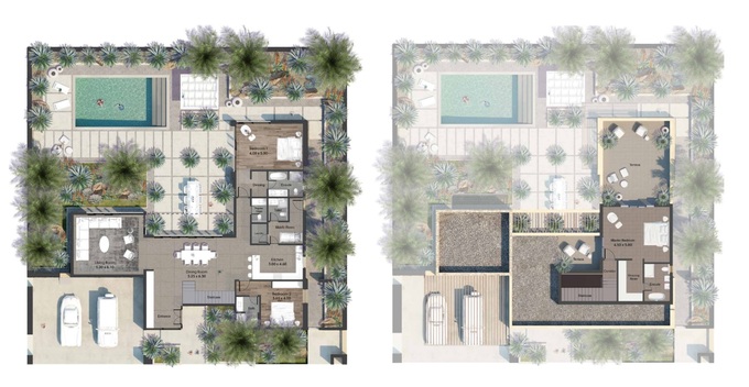 Floor plan of a Villas 4BR, 4510.08 ft2 in AlJurf Gardens, Abu Dhabi