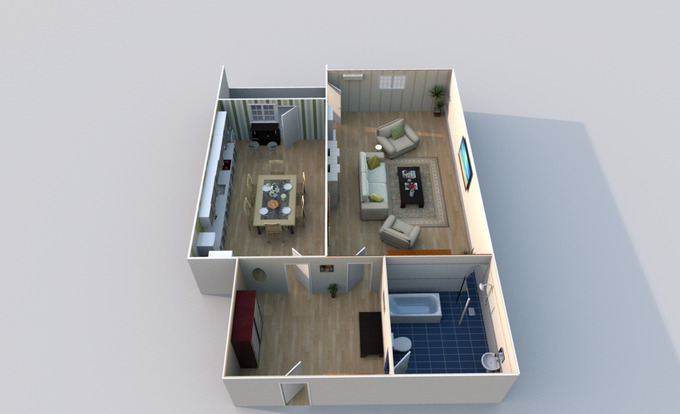 Планировка 1-комнатные квартиры, 62.01 m2 в Bakı Cənub Qapısı, в г. Баку