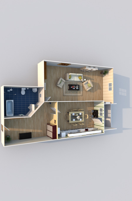 Планировка 1-комнатные квартиры, 66.77 m2 в Bakı Cənub Qapısı, в г. Баку