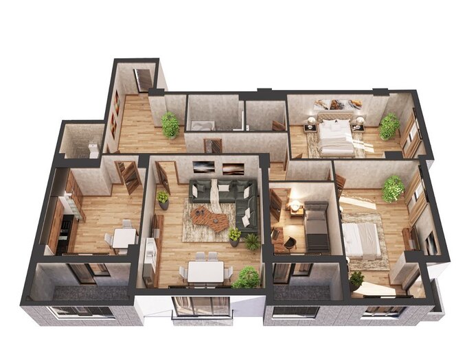 Планировка 5-комнатные квартиры, 198.5 m2 в Ismayil Residence, в г. Баку
