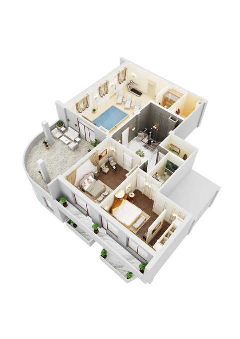 Планировка 8-комнатные квартиры, 431.42 m2 в Узеир Гаджибейли 57, в г. Баку