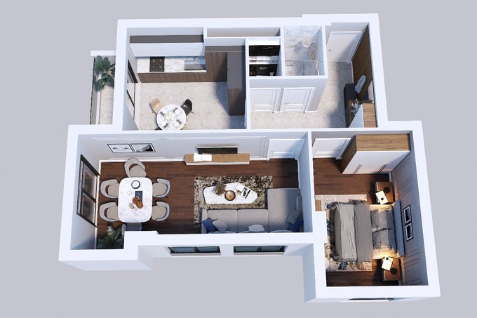 Планировка 2-комнатные квартиры, 71.5 m2 в Whitestone Towers, в г. Баку