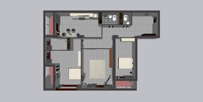 Планировка 3-комнатные квартиры, 164.1 m2 в Nasimi Residence, в г. Баку