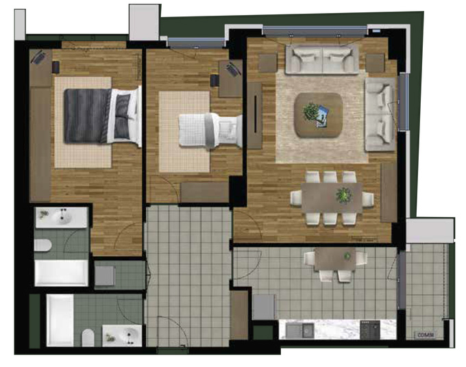 Планировка 3-комнатные квартиры, 106.12 m2 в City Garden, в г. Баку