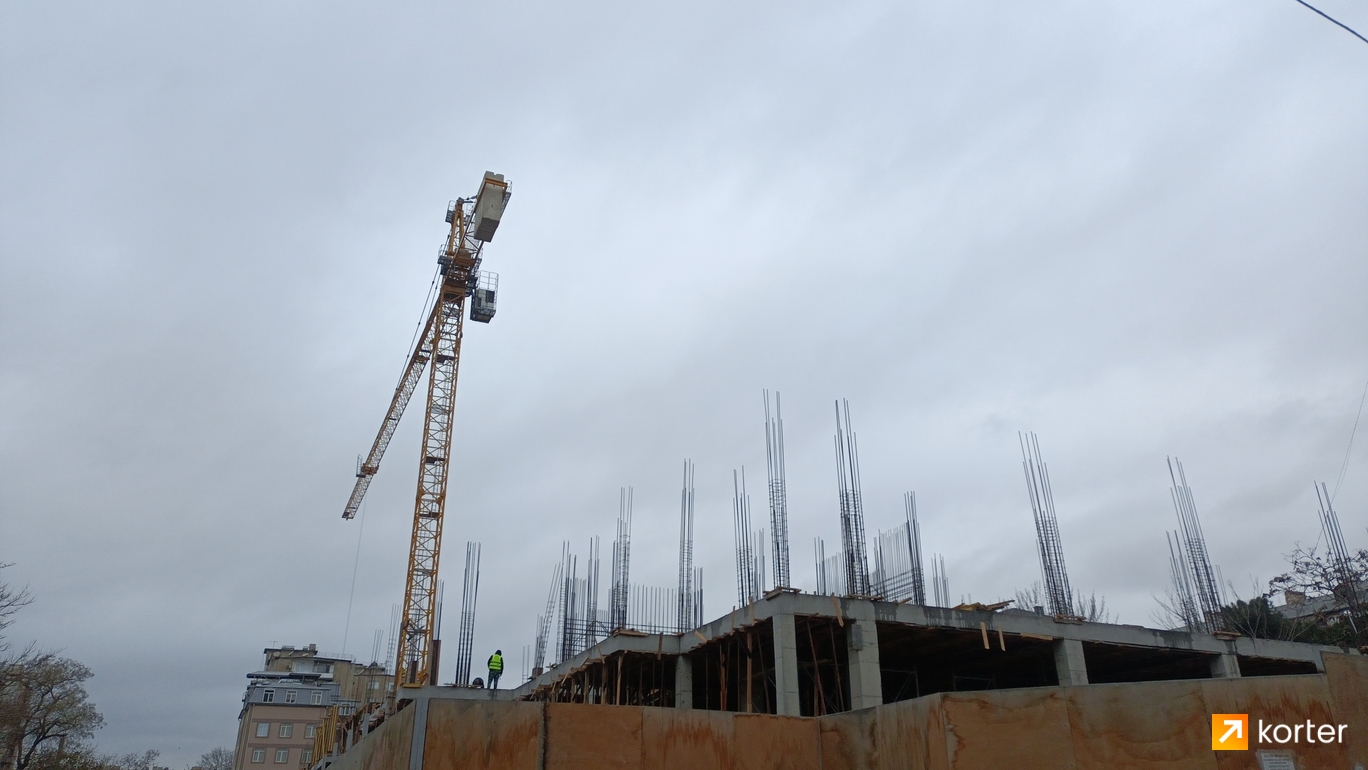 Ход строительства Shirvanshahlar Residence - Ракурс 2, январь 2023