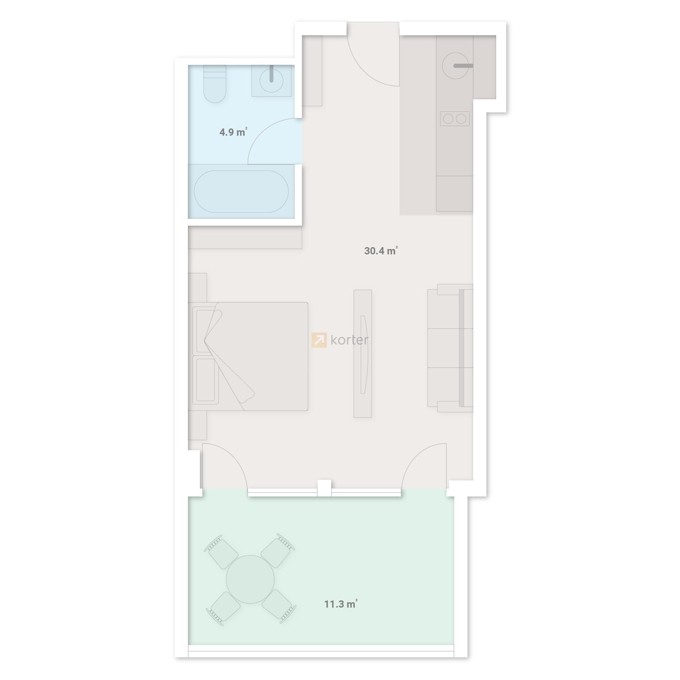 Студия, от $69,116, 46.7 м², Niabi by Index