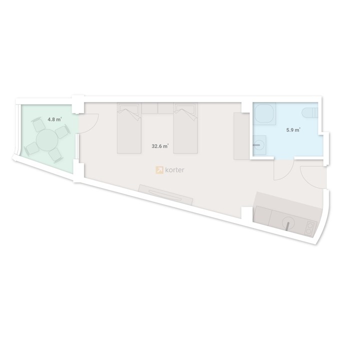 Студия, от $66,249, 43.3 м², Niabi by Index