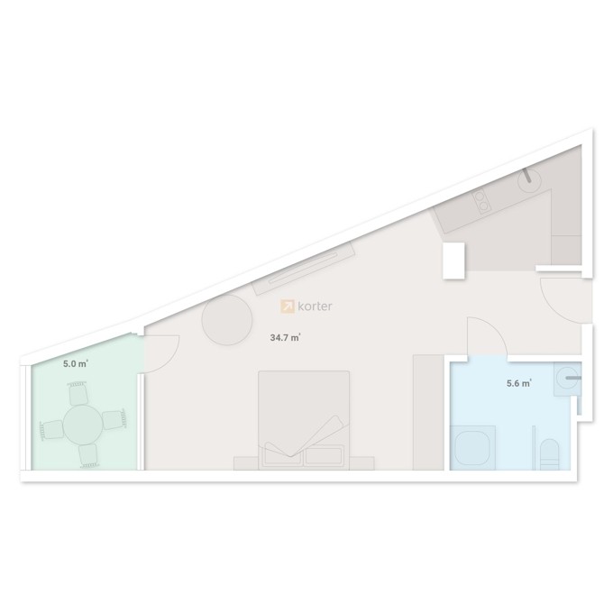 Студия, от $69,768, 45.6 м², Niabi by Index
