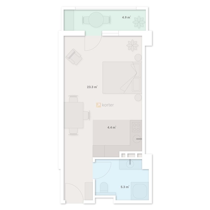 Студия, от $33,731, 37.9 м², Chichinadze Street by Index
