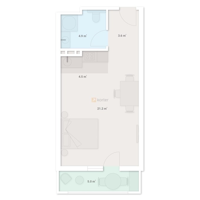 Студия, от $35,084, 39.2 м², Chichinadze Street by Index