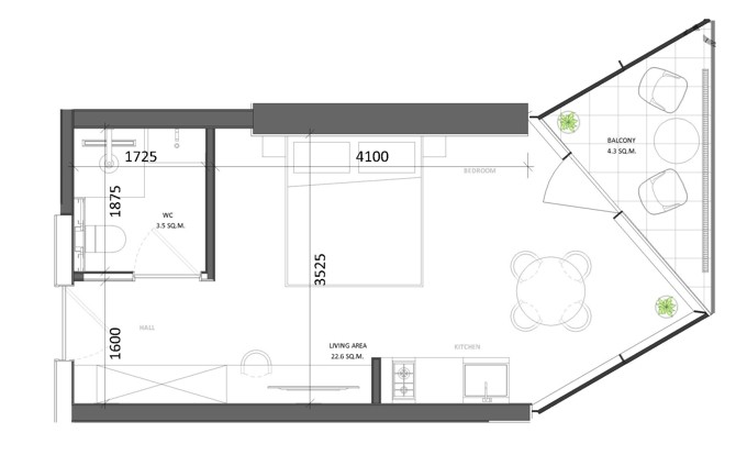 Студия, 30.4 м², VR Shekvetili Forest-Beach