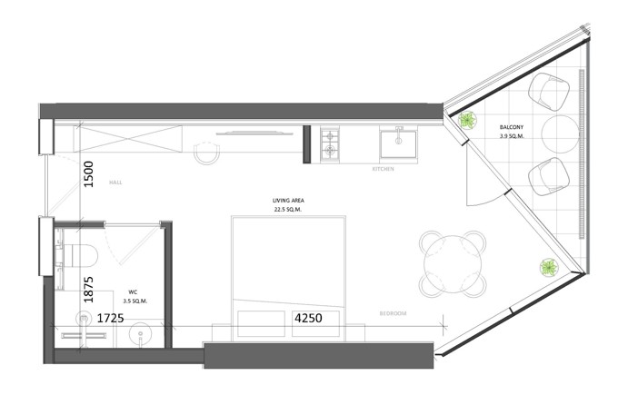Студия, 29.9 м², VR Shekvetili Forest-Beach