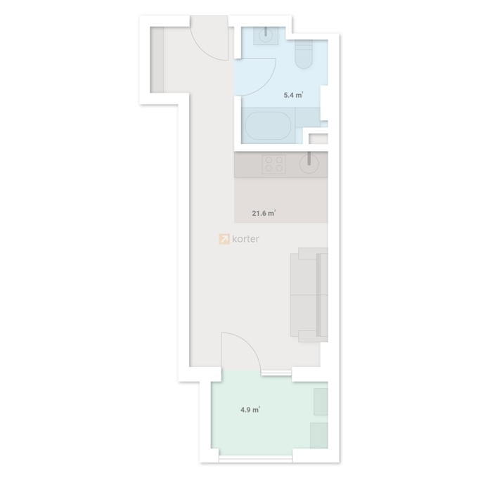 Студия, от $36,297, 31.7 м², Isani by Index