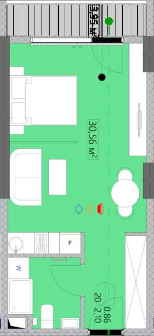 Palm Residence in Batumi – Layouts of the apartments, 1-2-3 + rooms –  