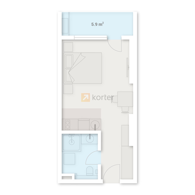 Studio, from $56,265, 36.3 m², Real Palace Blue