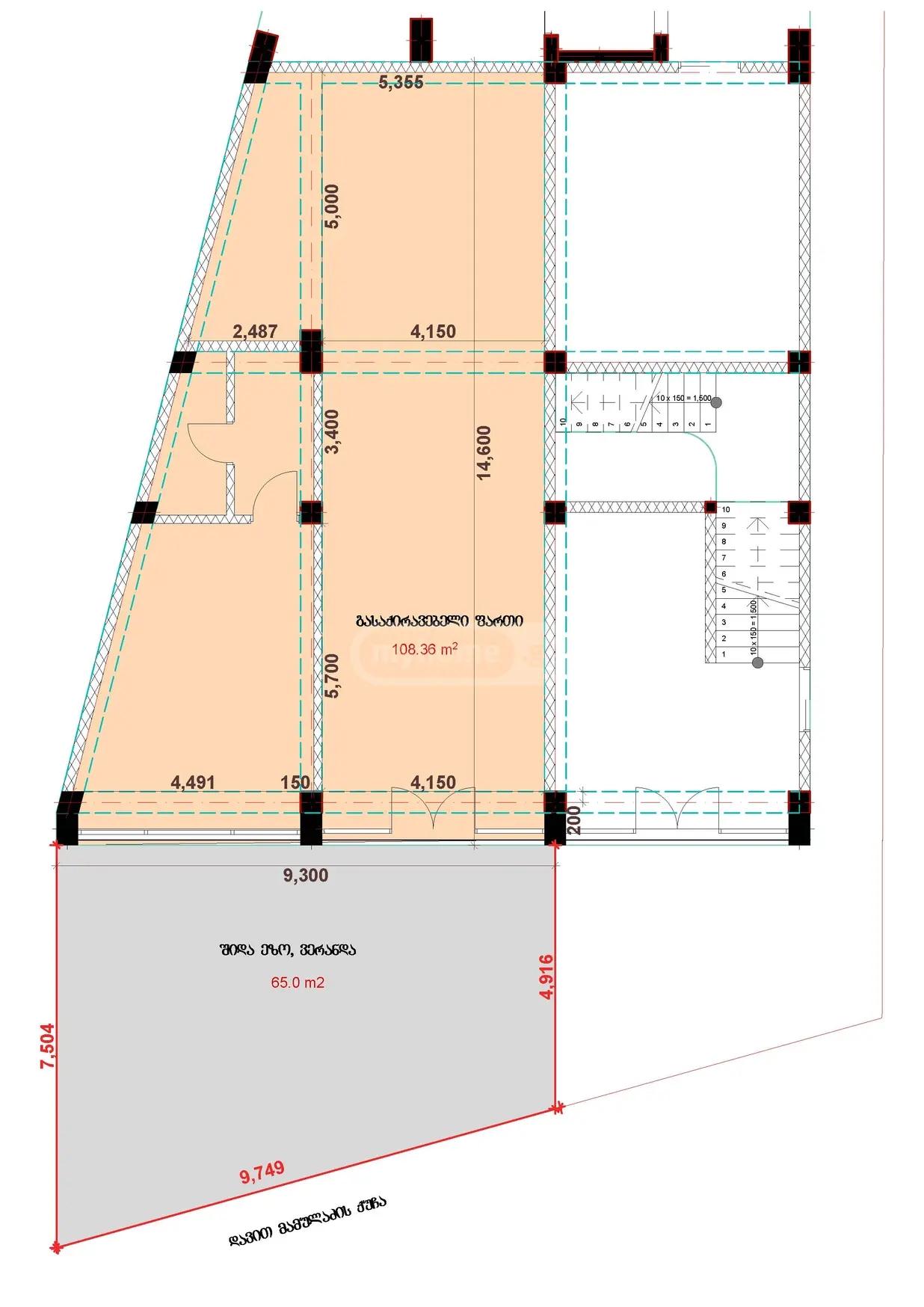 Commercial Property For Rent: 173 M² In Batumi, David Mamuladze St – $3,000 view 1