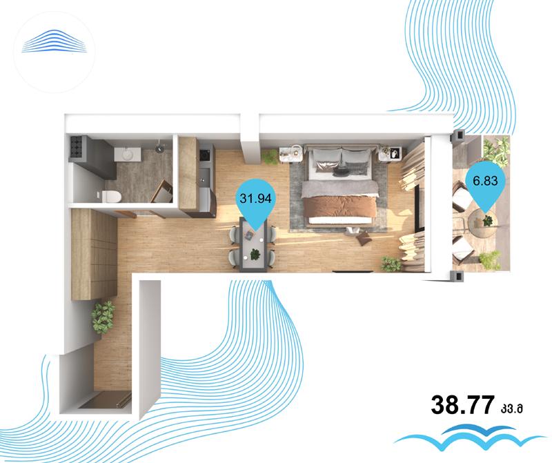 2-Room Apartment For Sale In Zugdidi, Lazika Residence view 3