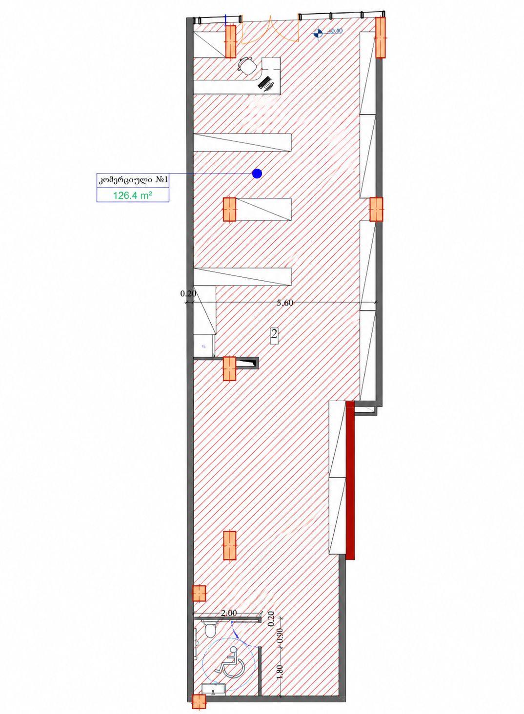 Commercial Property For Rent: 127 M² In Batumi, Haidar Abashidze St – $3,500 view 1