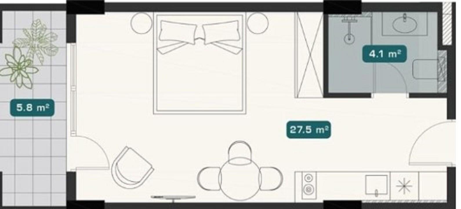 Studio Apartment For Sale view 4